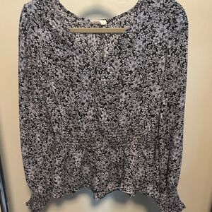 Sienna Sky Navy and Light Blue Floral Blouse